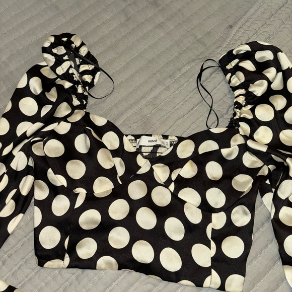 Mango polka dot long sleeve top - Picture 8 of 10